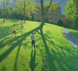 Kinder rennen im Park, Derby, 2002